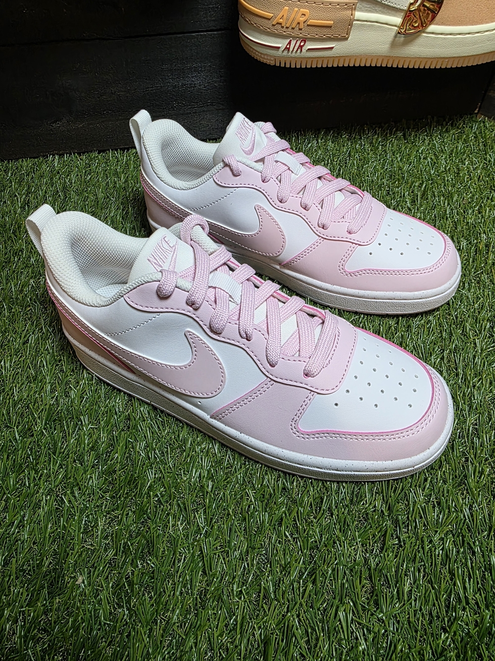 4.5y Nike Court Borough Low Recraft Gs White/ Pink Top Sneakers